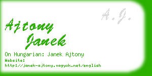 ajtony janek business card